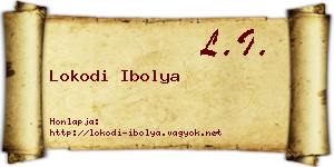 Lokodi Ibolya névjegykártya